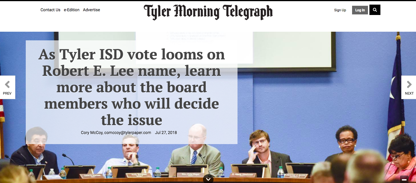 Tyler ISD board of trustees header